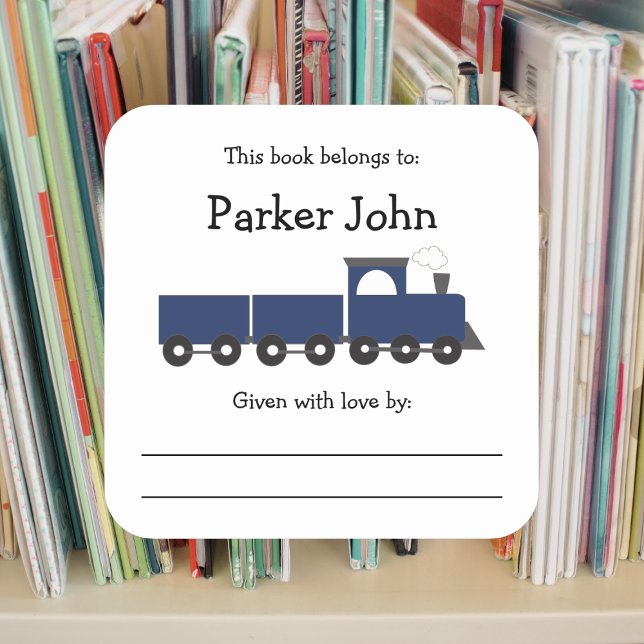 Train children's bookplate with message (Creator Uploaded)