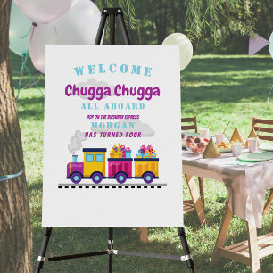 Train Chugga Choo Cartoon Any Age Birthday  Foam Board