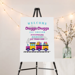 Train Chugga Choo Cartoon Any Age Birthday Foam Board