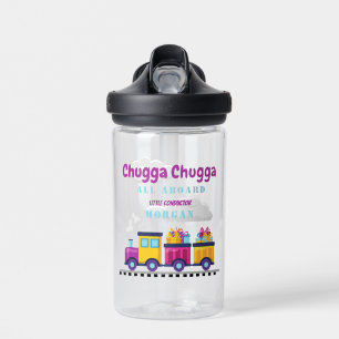 Train Chugga Choo Cartoon Any Age Birthday Water Bottle