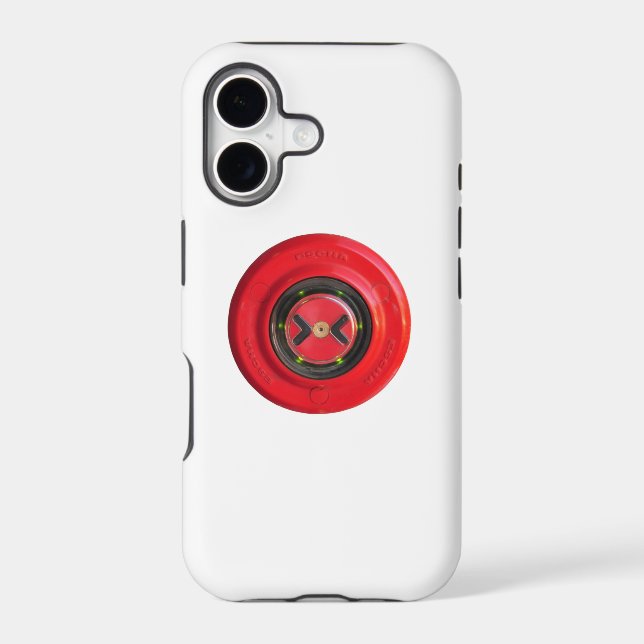 train close door red button iphone case (Back)