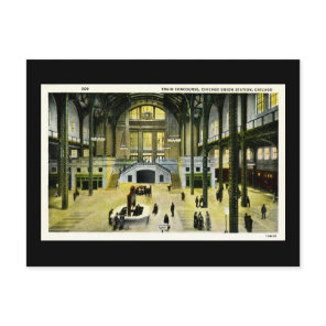 Train Concourse, Chicago Union Station - Vintage Postcard