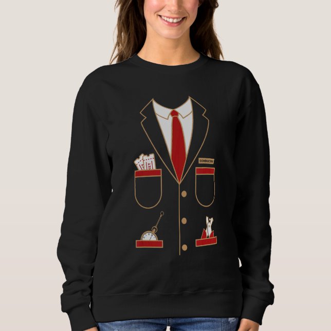 Train Conductor Costume Trains Model Railroad Loco Sweatshirt (Front)
