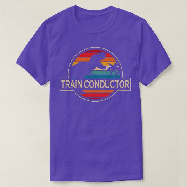 Train Conductor Dinosaur T-Shirt (Design Front)