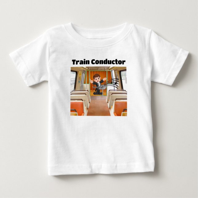 Train Conductor Locomotive Melody by Funnycomb Baby T-Shirt (Front)