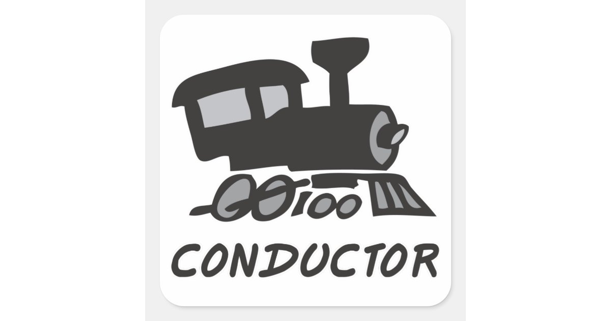 Sticker Conductor Designado Train Conductor Square Sticker | Zazzle