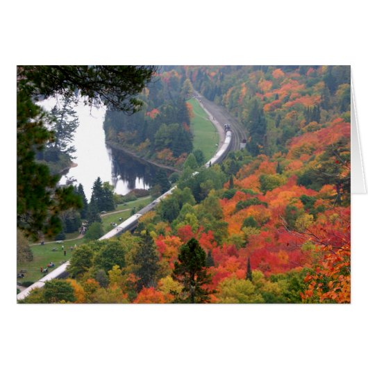 Train Countryside Fall Foliage Photo Note Cards (Front Horizontal)