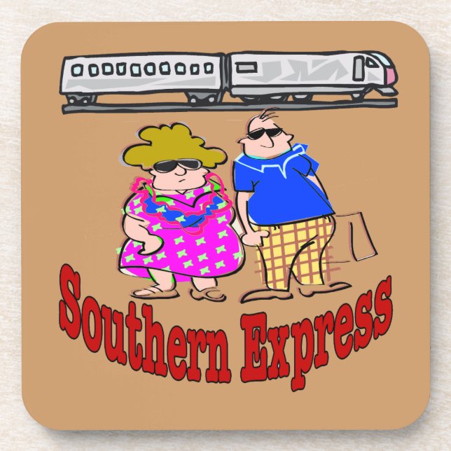 Train Couple, Southern Express, Drink Coaster (Front)