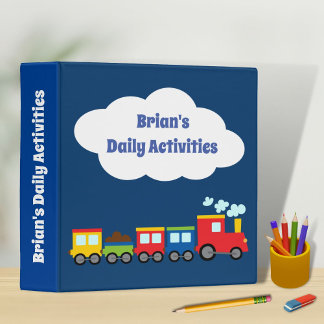 Train Cover Daily Activities Binder