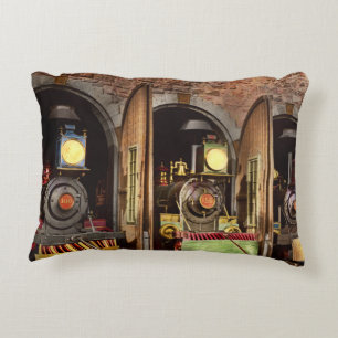 Train - Cow catching technology 1869 Accent Pillow