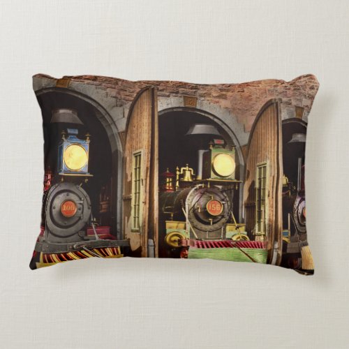 Train _ Cow catching technology 1869 Accent Pillow