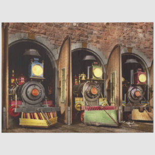 Train - Cow catching technology 1869 Tissue Paper