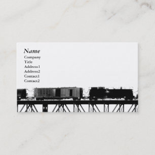 Train crossing Bridge black&white - Business Cards