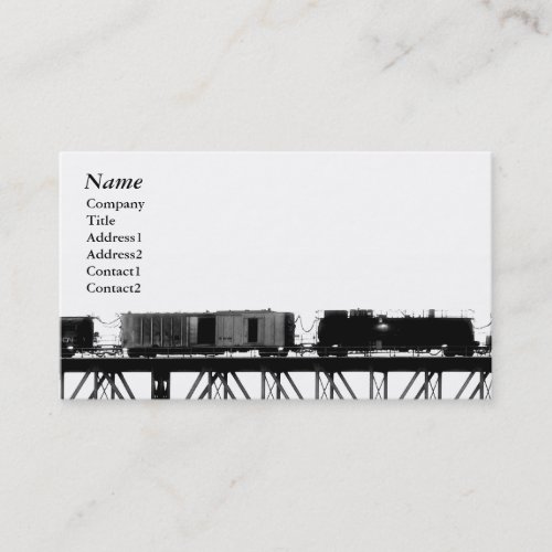 Train crossing Bridge blackwhite _ Business Cards