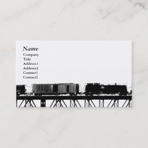 Customizable Train crossing Bridge black&amp;white - Business Cards