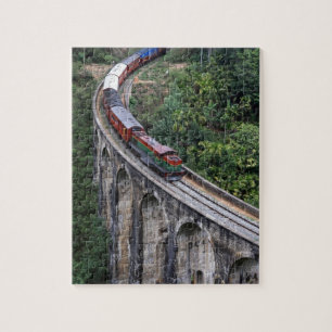 Train crossing bridge Sri Lanka highlands Jigsaw Puzzle