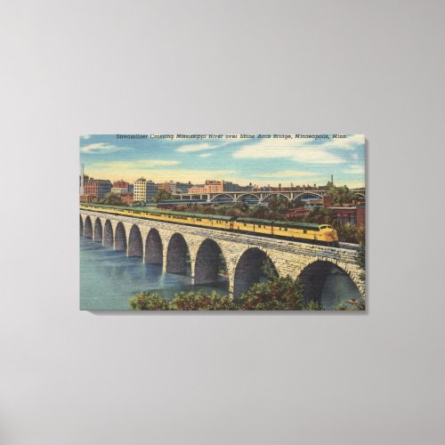 Train_ Crossing Stone Arch Bridge Canvas Print
