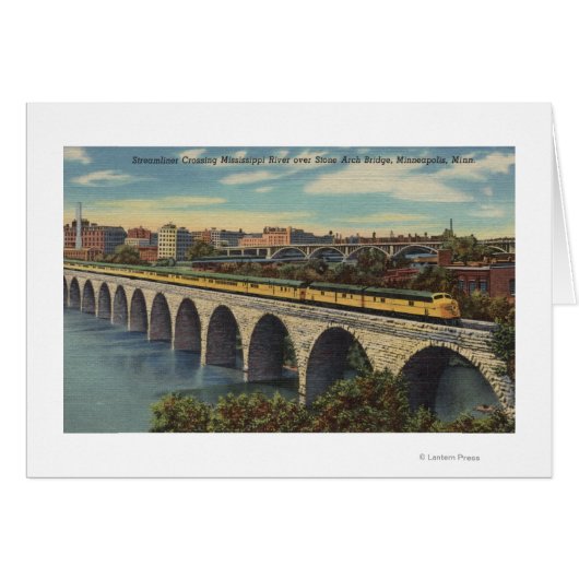 Train- Crossing Stone Arch Bridge Cards (Front Horizontal)