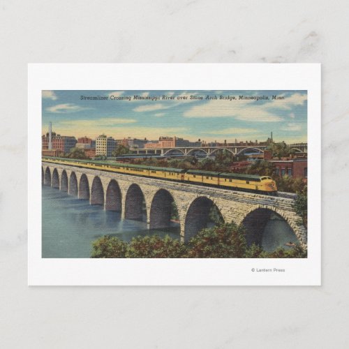 Train_ Crossing Stone Arch Bridge Postcard