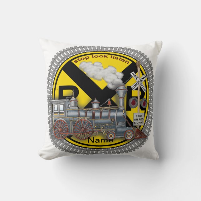 Train Crossing   Throw Pillow (Front)