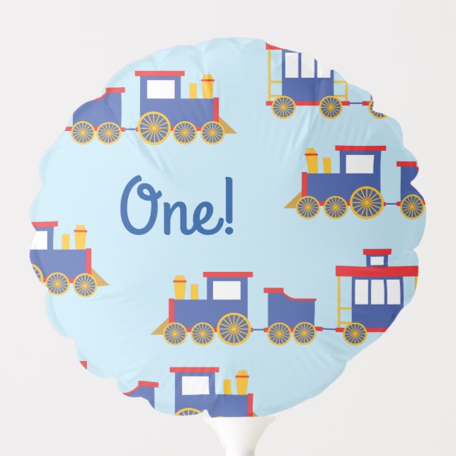 Train Cute Choo-Choo 1st Birthday Party Theme Balloon (Front)