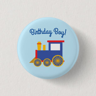 Train Cute Choo-Choo 1st Birthday Party Theme Button