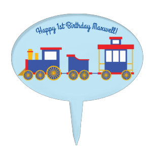 Train Cute Choo-Choo 1st Birthday Party Theme Cake Topper