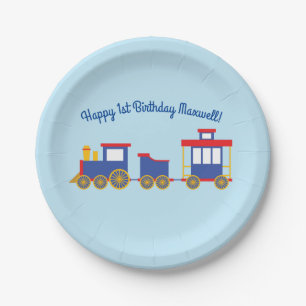 Train Cute Choo-Choo 1st Birthday Party Theme Paper Plates