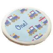 Train Cute Choo-Choo 1st Birthday Party Theme Sugar Cookie (Angled)