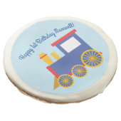 Train Cute Choo-Choo 1st Birthday Party Theme Sugar Cookie (Angled)