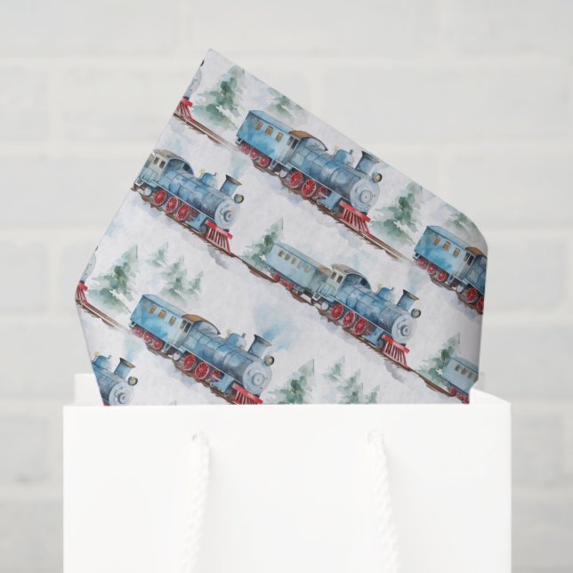 Train Decoupage Tissue Paper (Gift Bag)