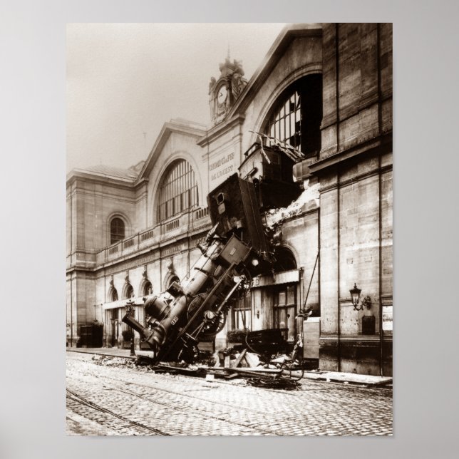 Train Derailment At Montparnasse Station - 1895 Poster (Front)