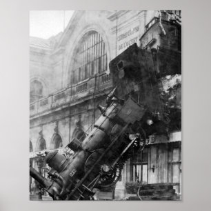 Train Derailment At Montparnasse Station - 1895 Poster