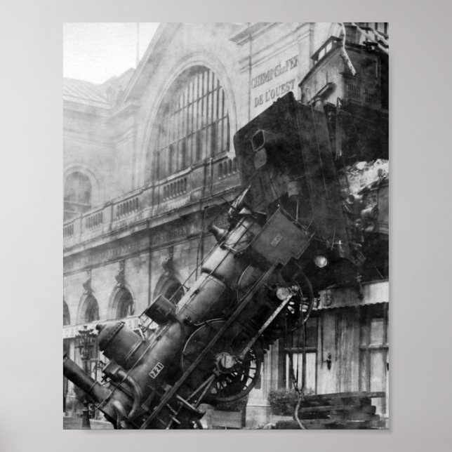 Train Derailment At Montparnasse Station - 1895 Poster (Front)