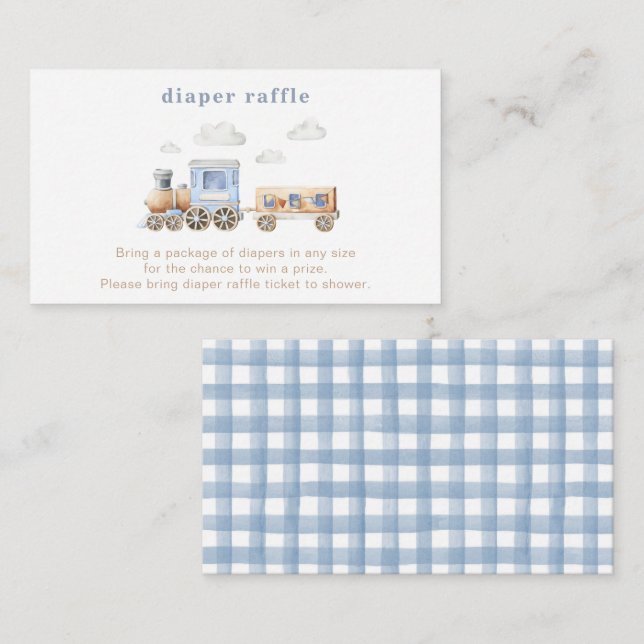 Train Diaper Raffle Cards | Train Baby Shower (Front/Back)