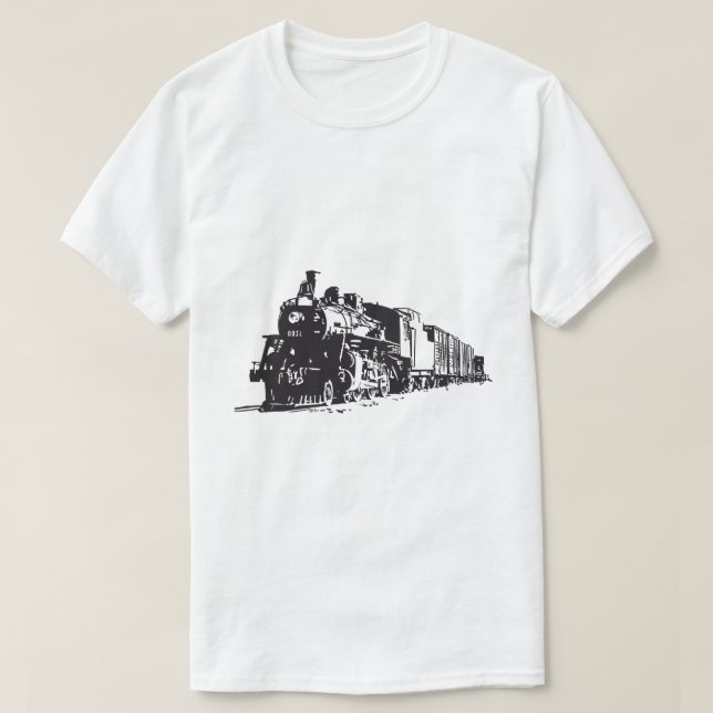 Train Drawing Graphic T-Shirt – Artistic Sketch (Design Front)