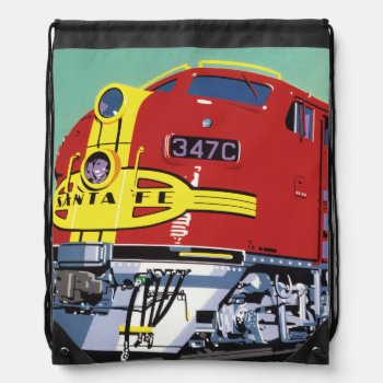 Train Drawstring Bag by AuraEditions at Zazzle