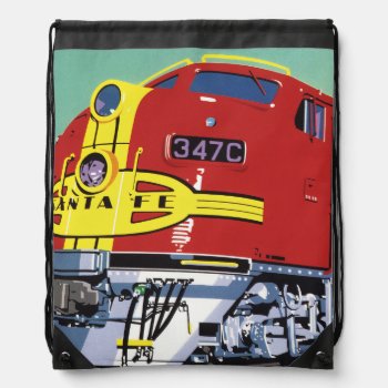 Train Drawstring Bag by AuraEditions at Zazzle