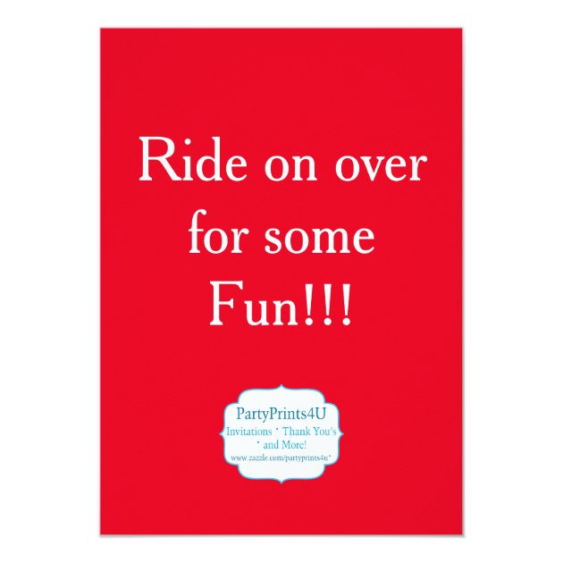 Train Engine, Blue Stripes Red Polka Dot Birthday Invitation