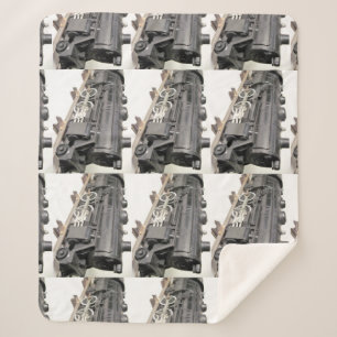 Train Engine Medium Sherpa Blanket