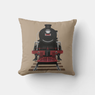 Train Engine Railroad Locomotive Any Color Throw Pillow