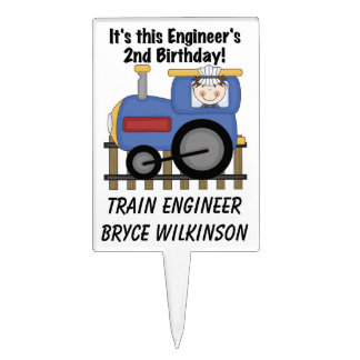 Train Engineer 2nd Birthday Cake Topper