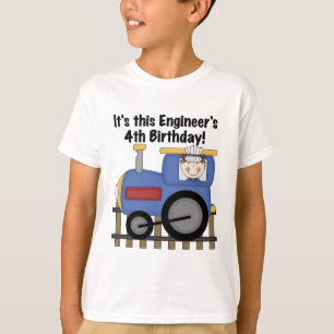 Train Engineer 4th Birthday Tshirts and Gifts