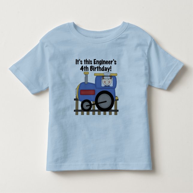 Train Engineer 4th Birthday Tshirts and Gifts (Front)