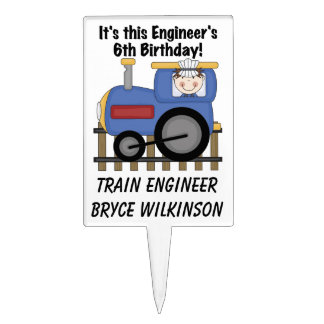 Train Engineer 6th Birthday Cake Topper