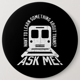 Train Engineer And Railroad Engine Worker Railroad Button