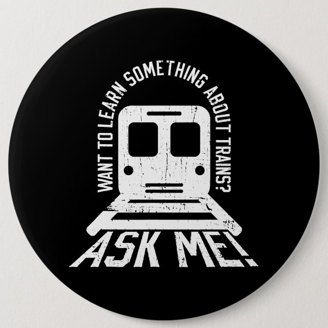 Train Engineer And Railroad Engine Worker Railroad Button (Front)
