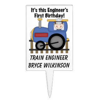 Train Engineer First Birthday Cake Topper