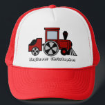Train Engineer Trucker Hat<br><div class="desc">Red train for your little engineer.  Customize with your own text.</div>
