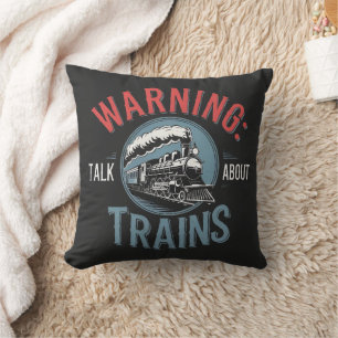 Train Enthusiast Alert Throw Pillow